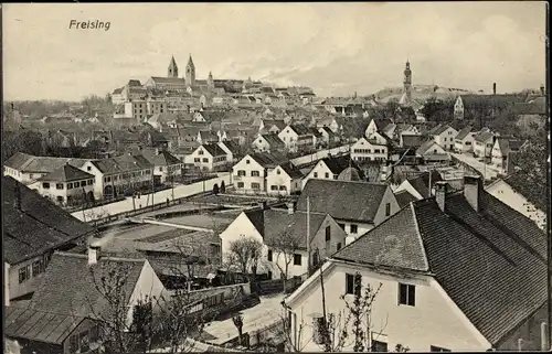 Ak Freising in Oberbayern, Blick über die Dächer der Stadt
