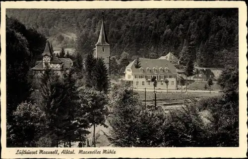 Ak Marxzell im Albtal, Gasthaus Marxzeller Mühle, Kirchturm, Fachwerkhaus