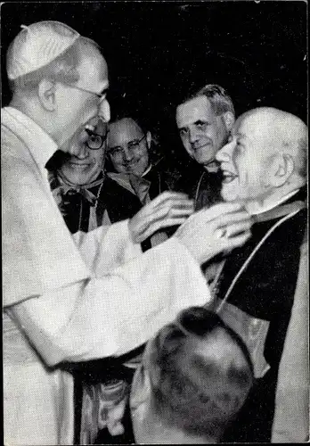 Ak Papst Pius XII. Kardinal Saliege, Archeveque de Toulouse, Erzbischof, Benedictions 1950