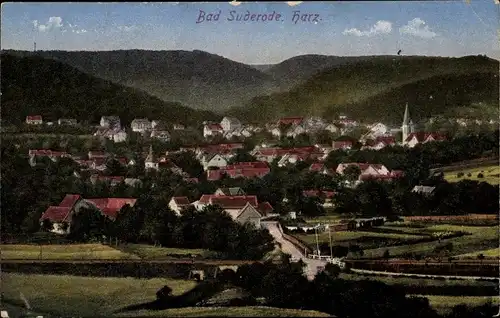 Ak Bad Suderode Quedlinburg im Harz, Totalansicht vom Ort