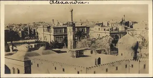 Ak Alexandria Ägypten, Panoramablick über die Dächer der Stadt, Minarett