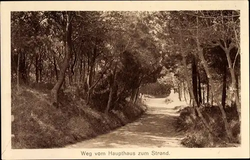 Ak Insel Föhr in Nordfriesland, Weg vom Haupthaus zum Strand