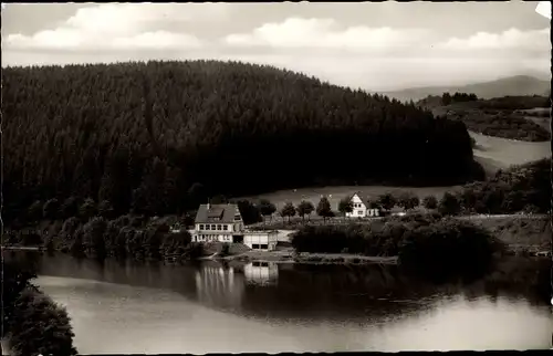 Ak Stausee Ahausen im Sauerland Niedersachsen, Blick auf Restaurant Am See, Inh. G. Fretter