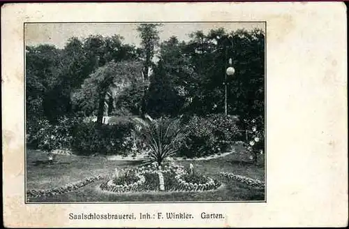 Ak Halle an der Saale, Saalschloss Brauerei, Inh. F. Winkler, Garten 
