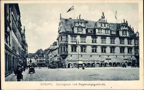 Ak Coburg in Oberfranken, Spitalgasse, Regierungsgebäude