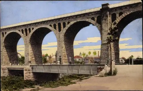 Ak Stadtilm in Thüringen, Eisenbahnbrücke, Viadukt