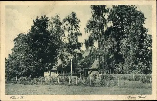 Ak Plön am See Schleswig Holstein, Partie auf der Großen Insel, Altes Haus