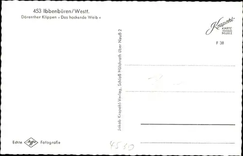 Ak Ibbenbüren im Tecklenburger Land, Dörenther Klippen, das Hockende Weib