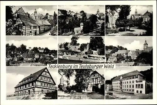 Ak Tecklenburg in Nordrhein Westfalen, Südseite, Freilichtbühne, Kirche, Jugendherberge, Nordseite