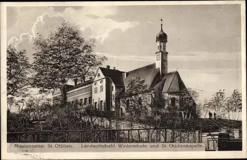 Ak Sankt Ottilien Eresing in Oberbayern, Missionsabtei, Winterschule, Ottilienkapelle