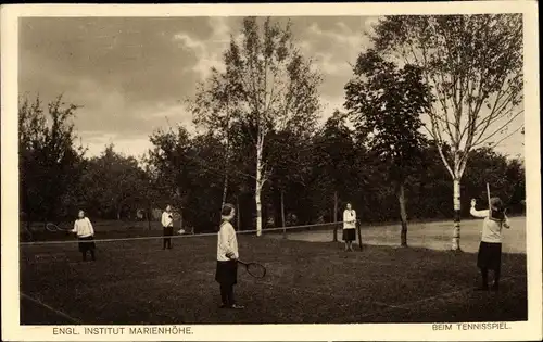 Ak Simbach am Inn in Niederbayern, Engl. Institut Marienhöhe, Tennisspiel