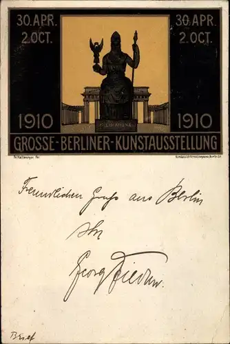 Künstler Litho Kallmorgen, Fr., Große Berliner Kunstausstellung 1910