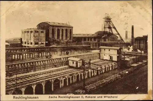 Ak Recklinghausen im Ruhrgebiet, Zeche Recklinghausen II, Kokerei und Wäscherei