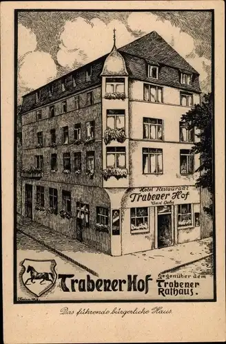 Künstler Ak Traben Trarbach Rheinland Pfalz, Hotel Restaurant Trabener Hof v. Carl Ochs, Bahnhofstr.