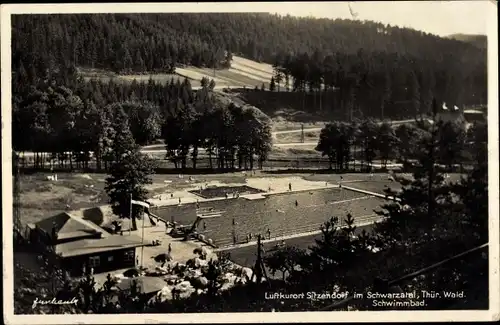 Ak Sitzendorf in Thüringen, Schwimmbad und Umgebung 
