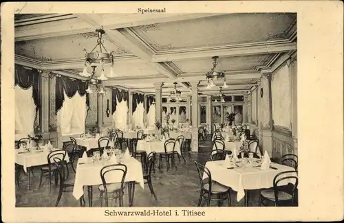 Ak Titisee Neustadt im Breisgau Hochschwarzwald, Schwarzwald Hotel, Speisesaal 