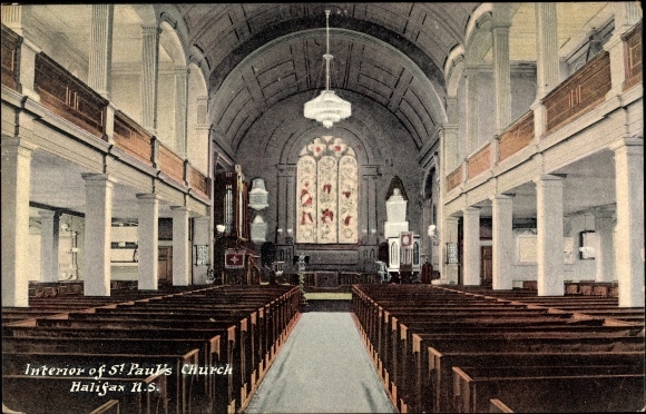 Ak Halifax Nova Scotia Kanada Interior Of St Paul S Church Liedanzeiger