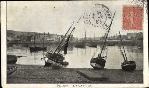 Ak Fécamp Seine Maritime, L'Avant Port