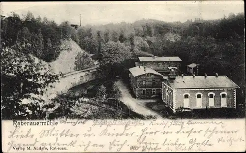 Ak Rabenau im Erzgebirge, Rabenauer Mühle, Vogelschau