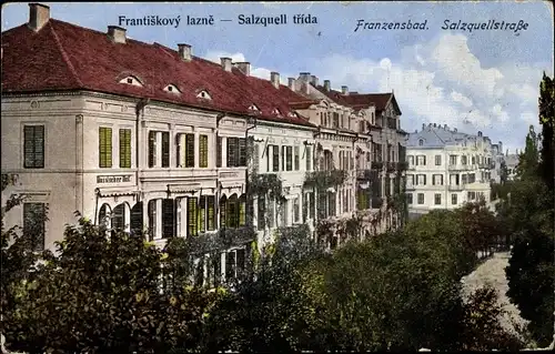 Ak Františkovy Lázně Franzensbad Reg. Karlsbad, Salzquellenstraße, Deutscher Hof