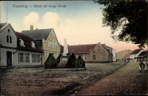 Ak Franzburg Mecklenburg Vorpommern, Markt, Lange Straße, Denkmal