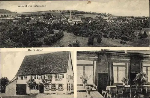 Ak Salzstetten Waldachtal im Schwarzwald, Gasthof Adler, Bes. Wilh. Speidel, Panorama vom Ort