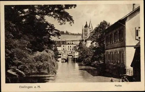 Ak Esslingen am Neckar, Maille, Brücke, Kirche, Wohnhäuser