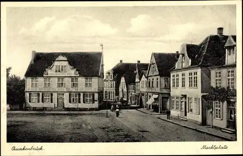 Ak Quakenbrück in Niedersachsen, Marktplatz, Häuser, Frisörsalon