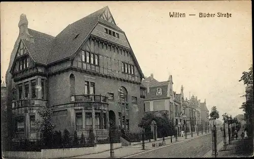 Ak Witten im Ennepe Ruhr Kreis, Blücherstraße, Villen und Gärten