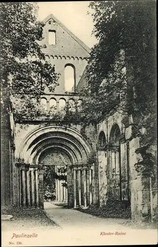 Ak Paulinzella Königsee Rottenbach in Thüringen, Kloster Ruine, Inneres, Torbogen