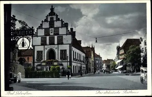 Ak Bad Salzuflen Nordrhein Westfalen, altdeutsches Rathaus, Apotheke