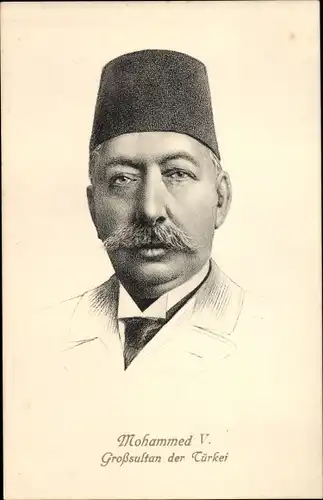 Künstler Ak Sultan Ghazi Mohamed V., Mohammed V. der Türkei, I. WK