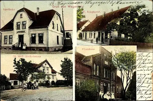 Ak Wagenfeld Niedersachsen, Apotheke, Dr. Böckelmann, Pfarrhaus, Geschäft W. Kinghorst 