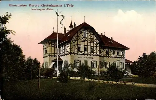Ak Bad Klosterlausnitz in Thüringen, Ernst Agnes Heim, Gartenpartie