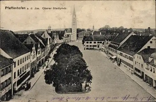 Ak Pfaffenhofen an der Ilm Oberbayern, Oberer Stadtplatz