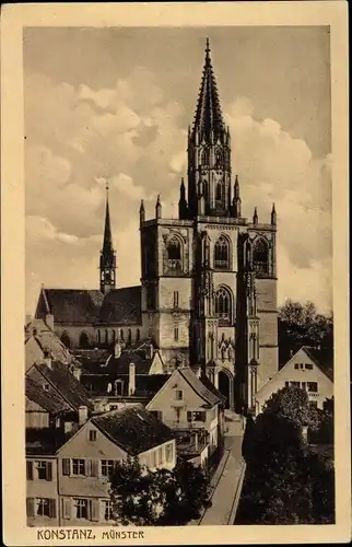 Ak Konstanz am Bodensee, Blick auf Konstanzer Münster 