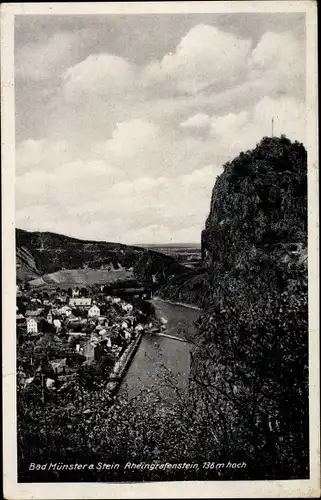 Ak Bad Münster am Stein Ebernburg Bad Kreuznach, Blick auf Rheingrafenstein 