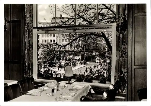 Ak Düsseldorf am Rhein, Gasthaus Müllers und Fest, Königsallee 14, Blick auf die Straße vom Fenster 