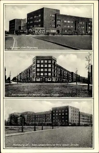 Ak Hamburg, Rungestraße, Ecke Elligesweg, Meister Franke Straße, Ecke Langenfort, Otto Speck Straße