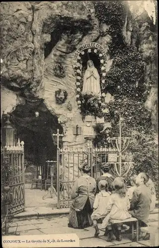 Ak Conjoux Namur Belgien, La Grotte de Notre Dame de Lourdes