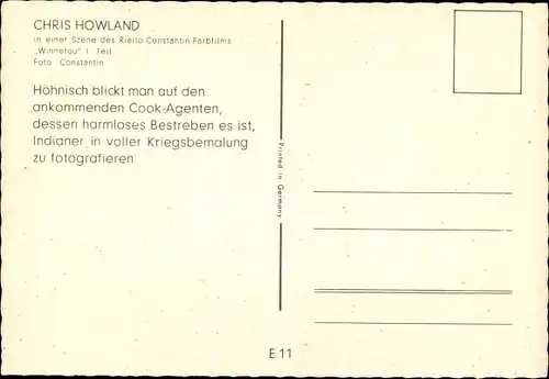 Ak Schauspieler Chris Howland, Portrait, Filmszene, Winnetou I. Teil