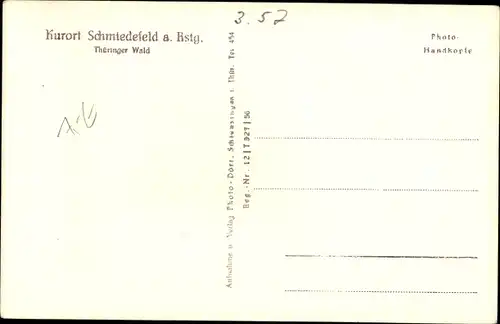 Ak Schmiedefeld am Rennsteig Thüringen, Wohnhäuser, Kirche, Landschaft