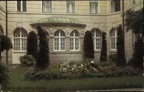 Ak Nürnberg in Mittelfranken Bayern, Hotel Fürstenhof, innerer Garten, Bes. Richert u. Lotz