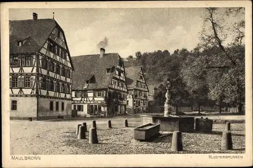 Ak Maulbronn im Schwarzwald, Partie am Klosterbrunnen