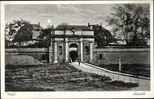 Ak Wesel am Niederrhein, Zitadelle, Mauer und Haupttor