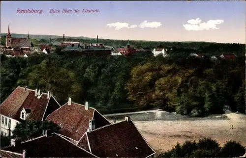 Ak Rendsburg in Schleswig Holstein, Blick über die Altstadt