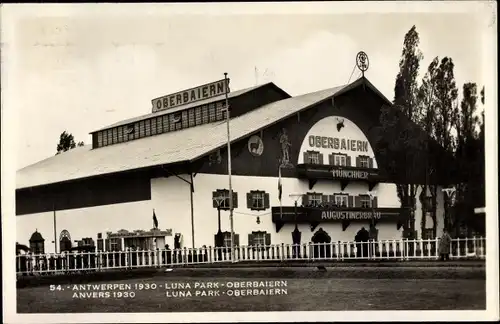 Ak Antwerpen Anvers Flandern, Lunapark Oberbaiern 1930, Außenansicht