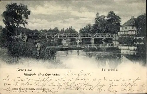 Ak Illkirch Graffenstaden Grafenstaden Elsass Bas Rhin, Zollbrücke