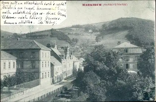 Ak Markirch Elsass Haut Rhin, Narbeystraße, Teilansicht der Ortschaft