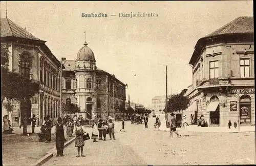 Ak Szabadka Subotica Serbien, Damjanich utca, Straßenpartie